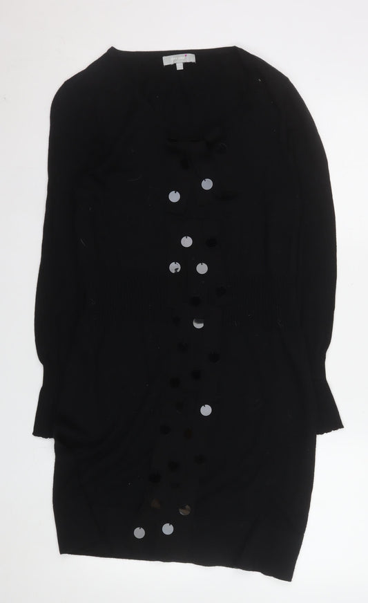 Marks and Spencer Per Una Black Knit Sequin Bodycon Dress Size 16