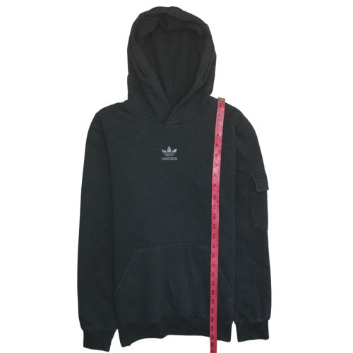 Adidas Boys Black Pullover Fleece Hoodie 13-14 Years Regular Fit