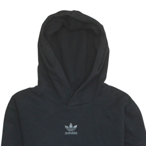 Adidas Boys Black Pullover Fleece Hoodie 13-14 Years Regular Fit