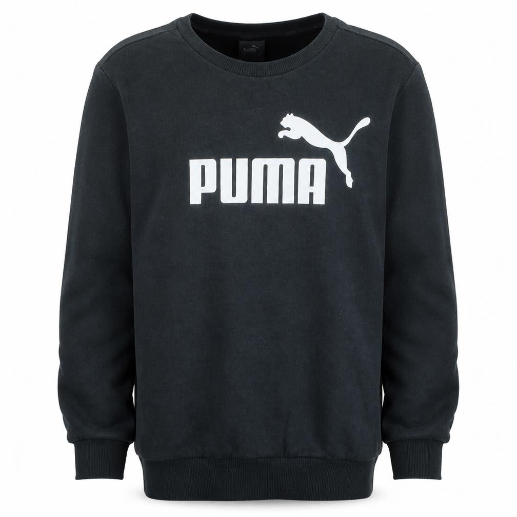 Puma Men's Black S Pullover Logo Sweatshirt Classic Sportswear