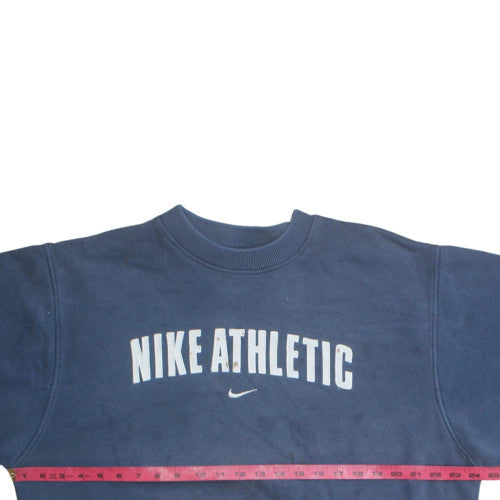 Nike Athletic Men's Blue Crew Neck Sweatshirt M Cotton Fleece