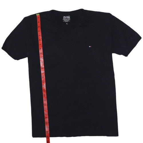 Tommy Hilfiger Men's Black V-Neck Cotton T-Shirt XL
