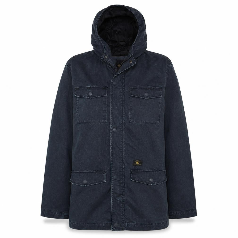 DC Womens Blue Cotton Blend Hooded Parka Jacket Size 16