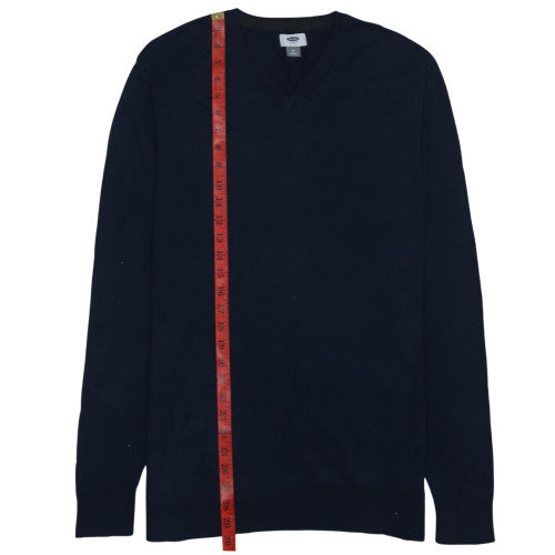 Old Navy Men's Blue Cotton V-Neck Pullover Jumper Size M