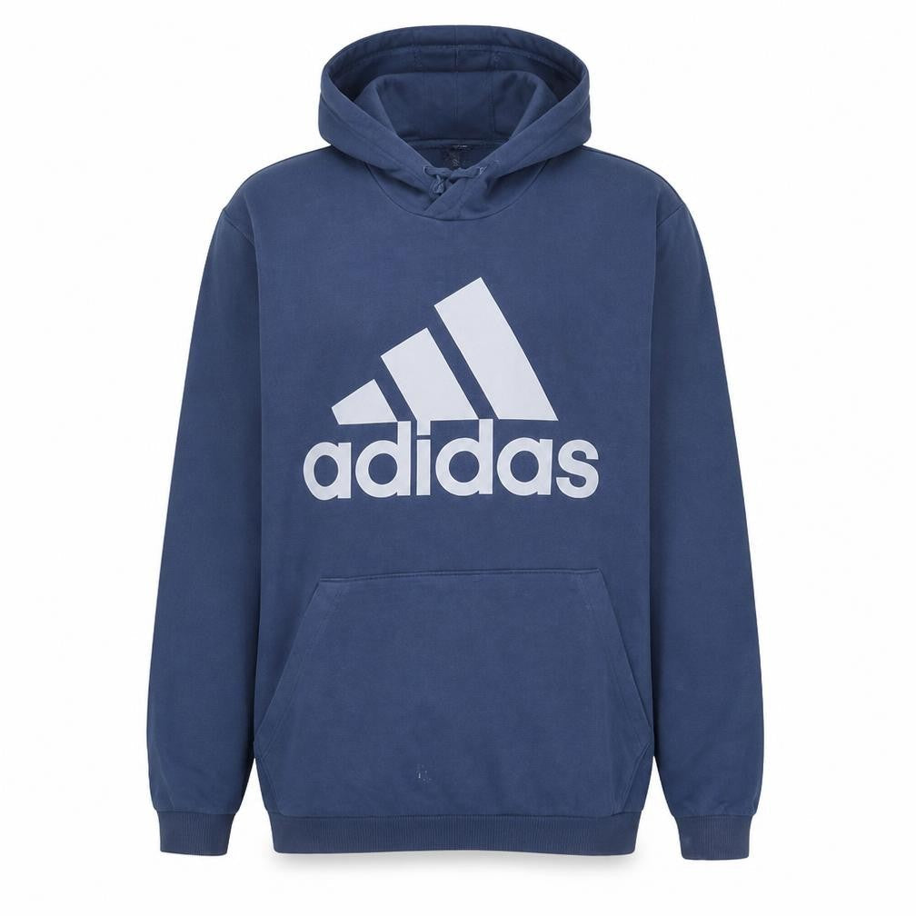 adidas Men Blue XL Pullover Hoodie Fleece Graphic Sportswear