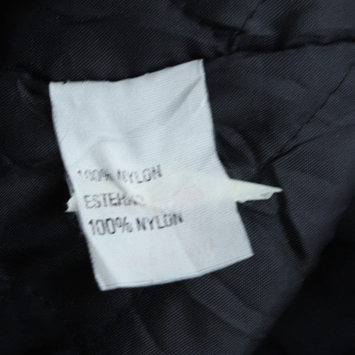 Wampum Mens Black Hooded Windbreaker Jacket L Nylon Snap Casual