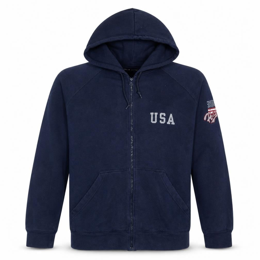 Tommy Hilfiger Men's Blue Full Zip USA Hoodie XL