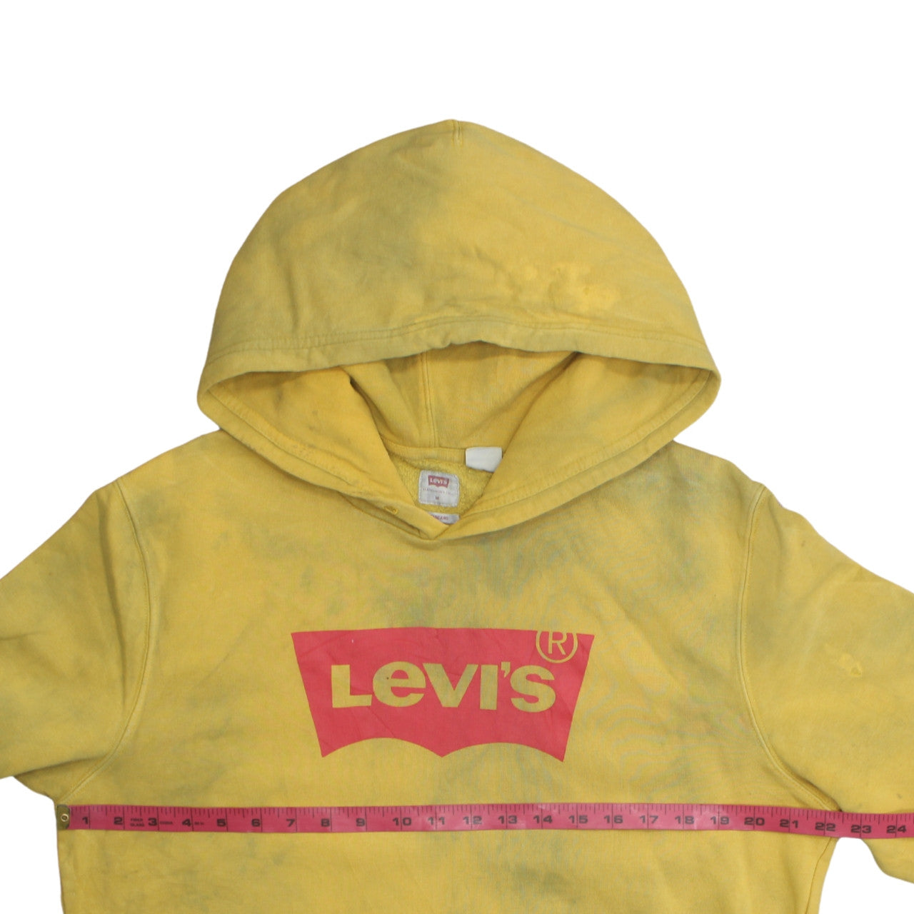 Levi's Men's Yellow Logo Pullover Hoodie Size M Classic Fleece
