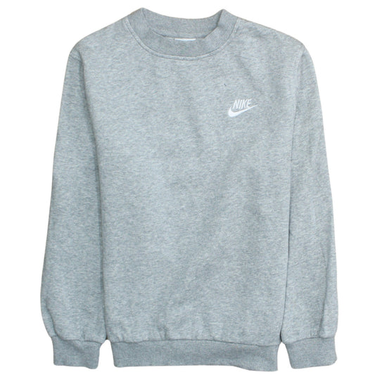 Nike Girls Grey Pullover Crew Neck Fleece Sweatshirt Size M