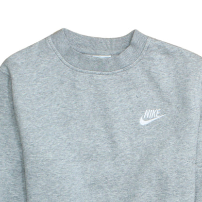 Additional view of Nike girls’ grey pullover crew neck fleece sweatshirt, size M