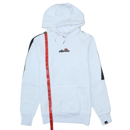 Ellesse Men's White Pullover Hoodie S Logo Sports Sweatshirt