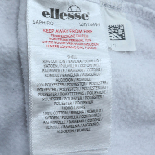 Ellesse Men's White Pullover Hoodie S Logo Sports Sweatshirt