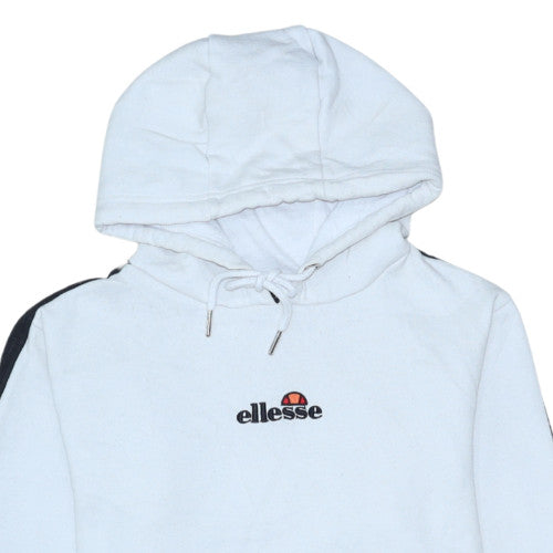 Ellesse Men's White Pullover Hoodie S Logo Sports Sweatshirt