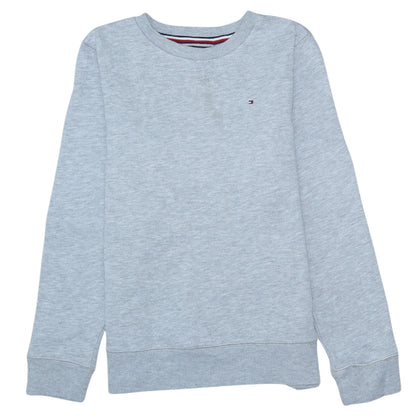 Additional front view of Tommy Hilfiger boys’ grey pullover sweatshirt, size 164, long sleeve
