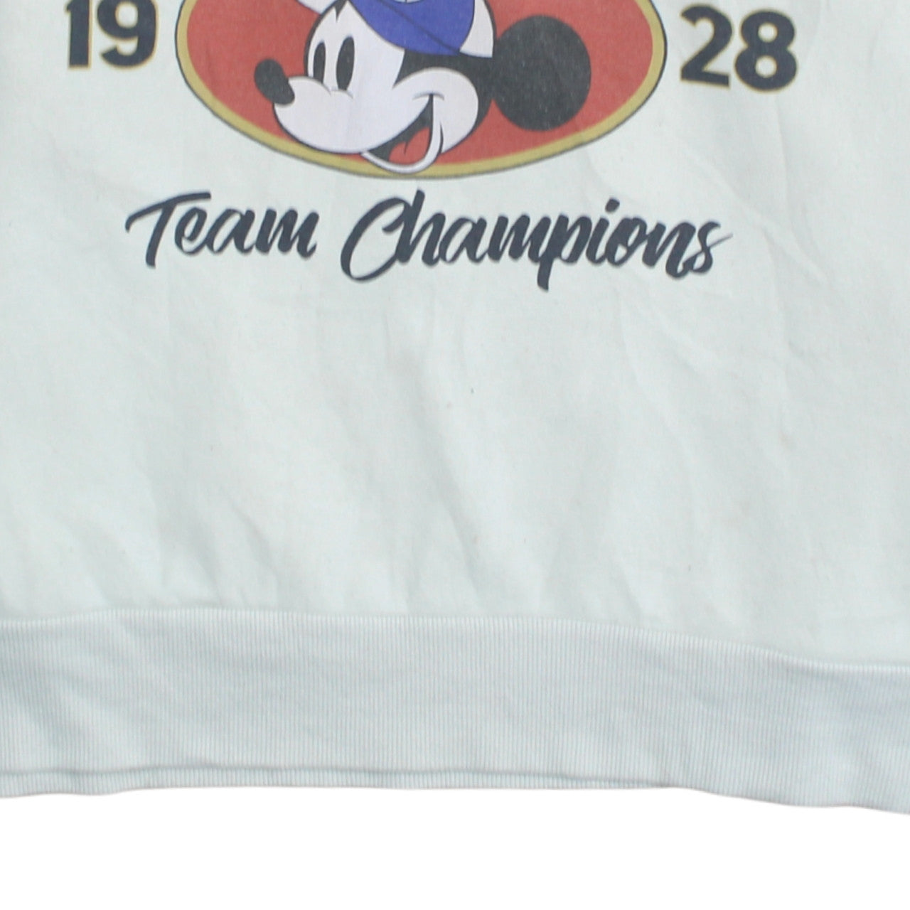 Disney Women White 1/4 Zip Sweatshirt L Mickey Mouse Team