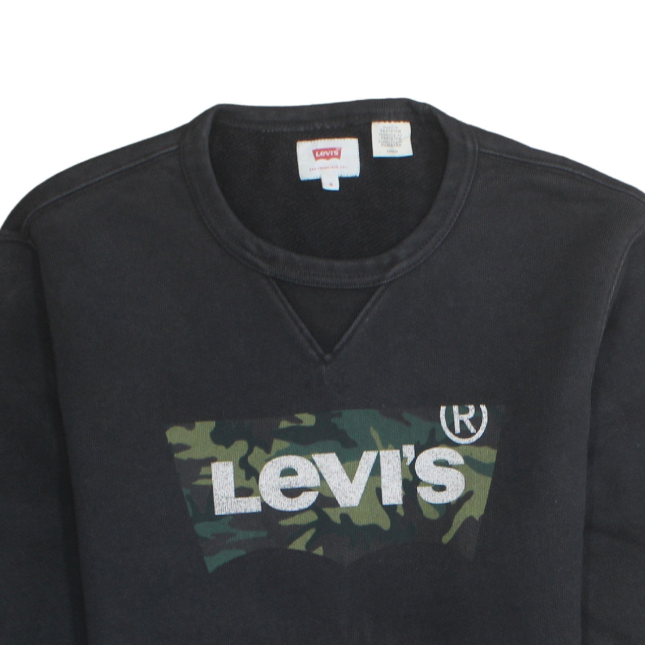 Levi's Men's Black Camouflage Logo Pullover Sweatshirt Size S