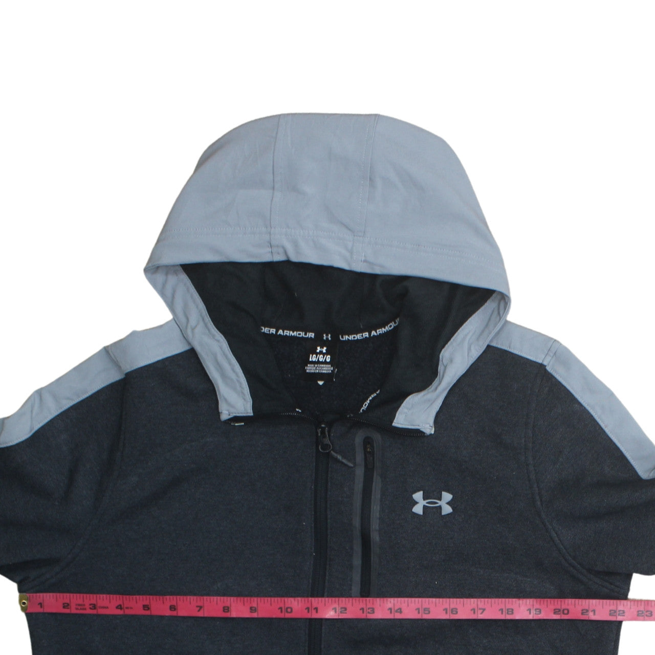 Under Armour Men's Grey Full Zip Hooded Sweatshirt Size L