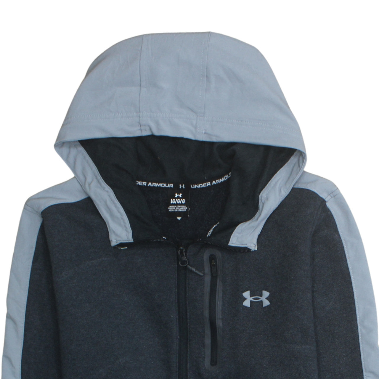 Under Armour Men's Grey Full Zip Hooded Sweatshirt Size L