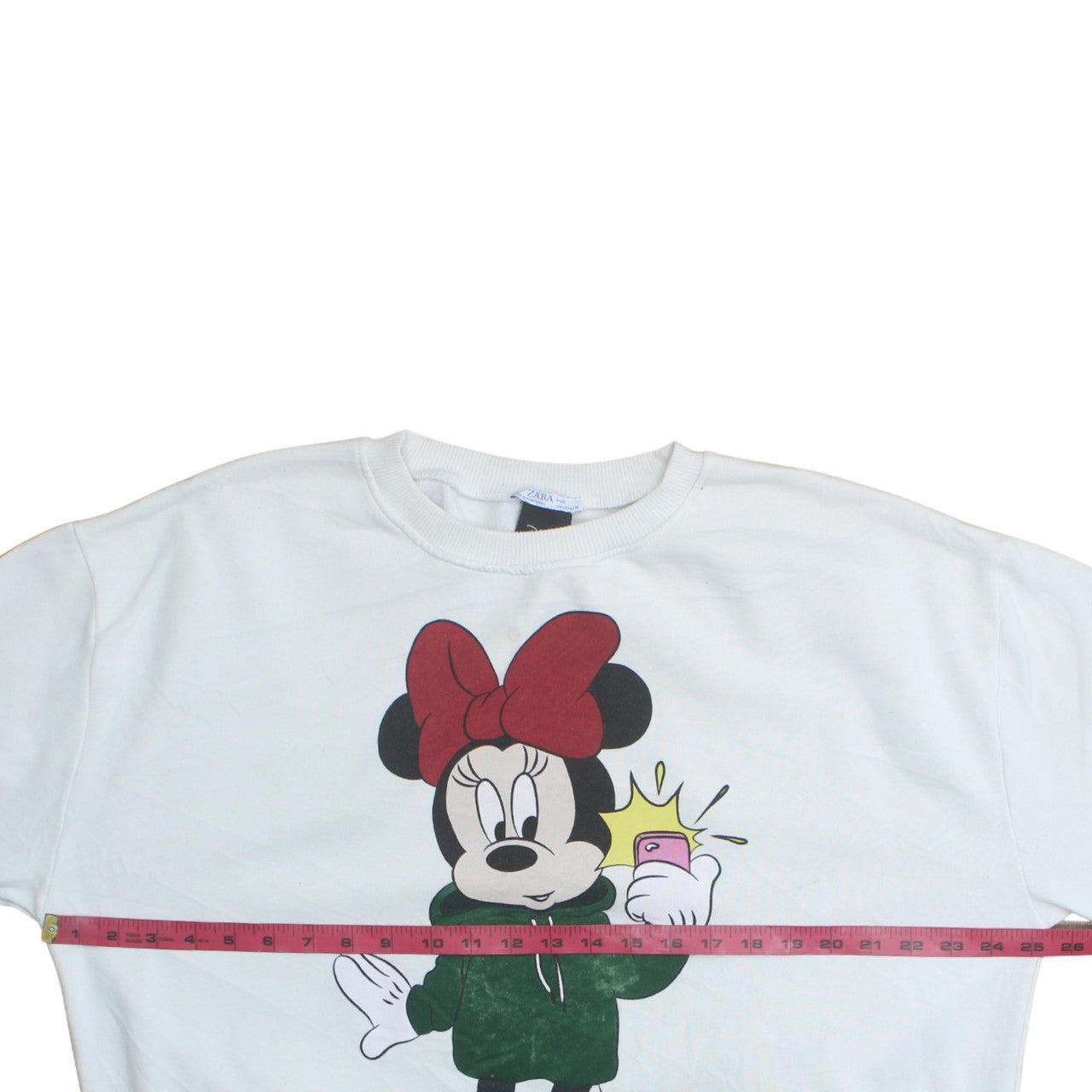 Zara Disney Women White Minnie Mouse Sweatshirt Size 10