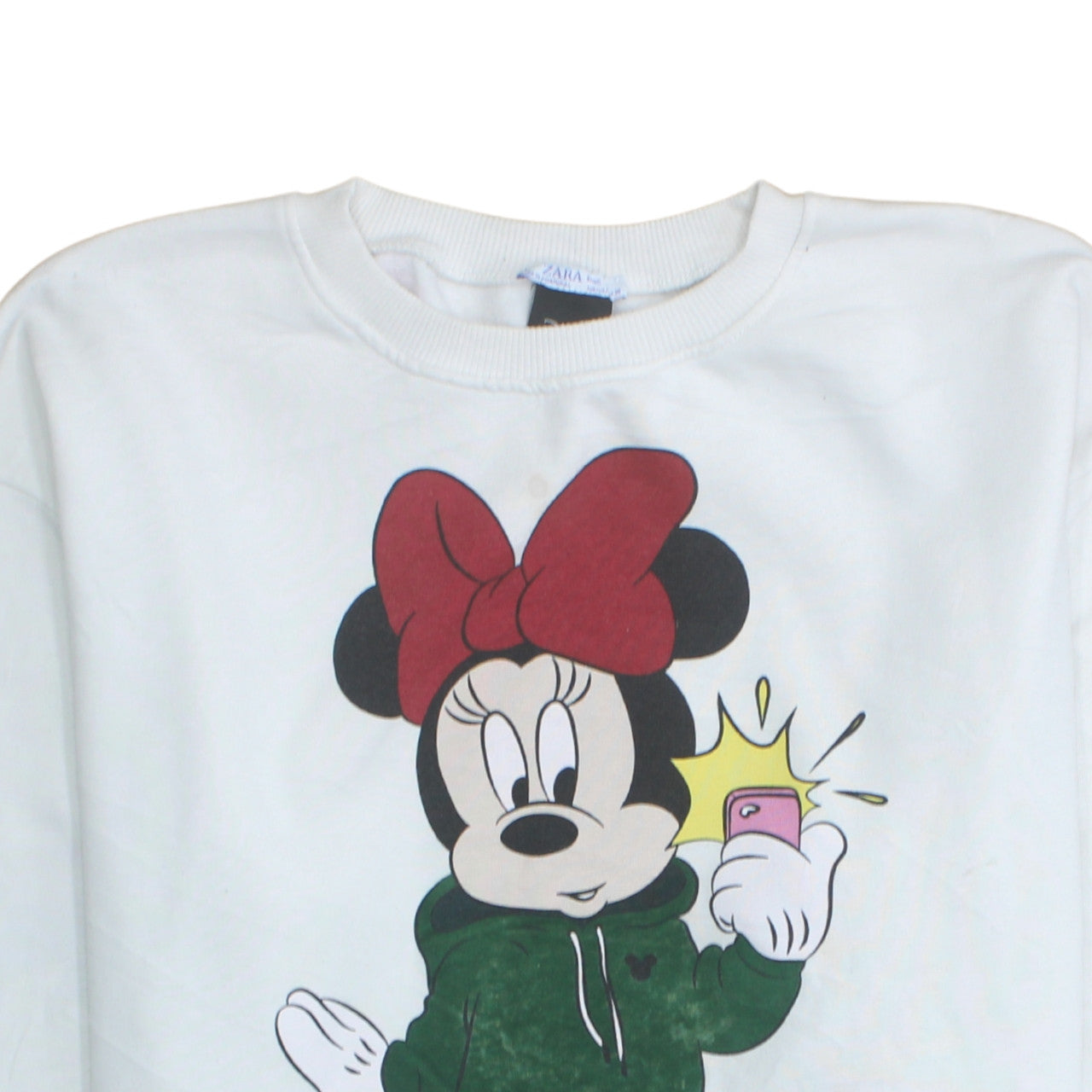 Zara Disney Women White Minnie Mouse Sweatshirt Size 10