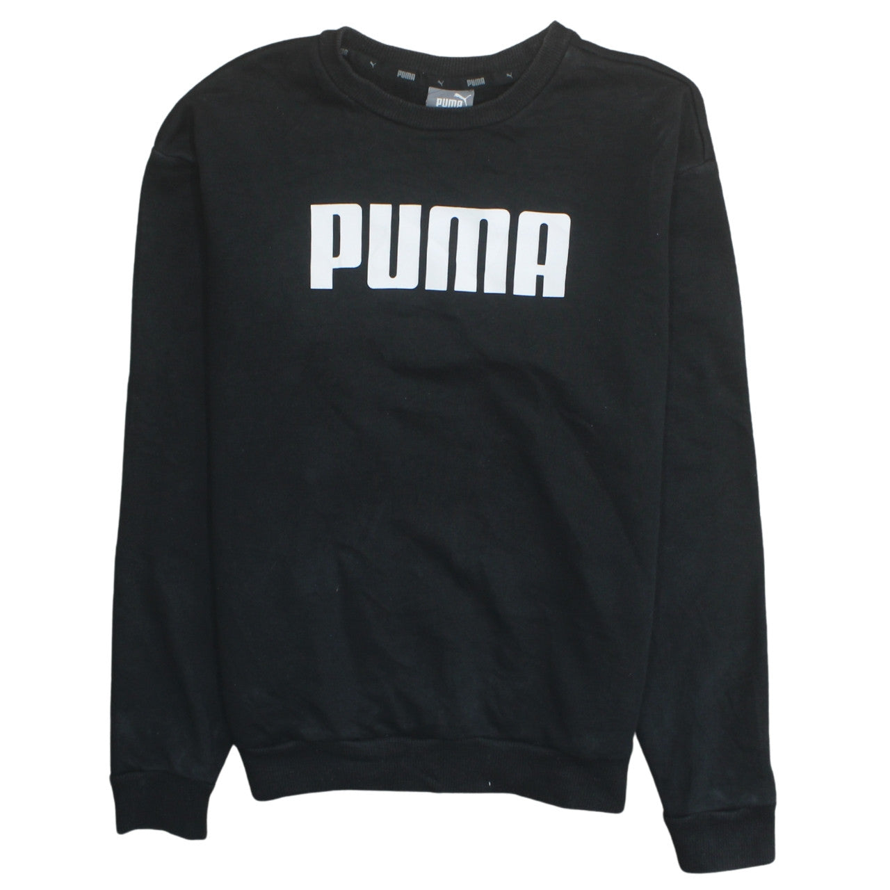 Puma Womens Black XS Pullover Sweatshirt Crew Neck Long Sleeve Casual