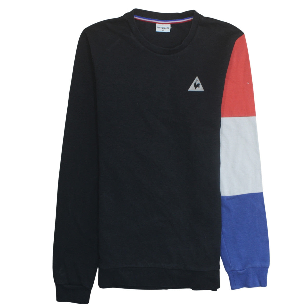 Le Coq Sportif Men's Black Tricolour Crew Neck Sweatshirt M