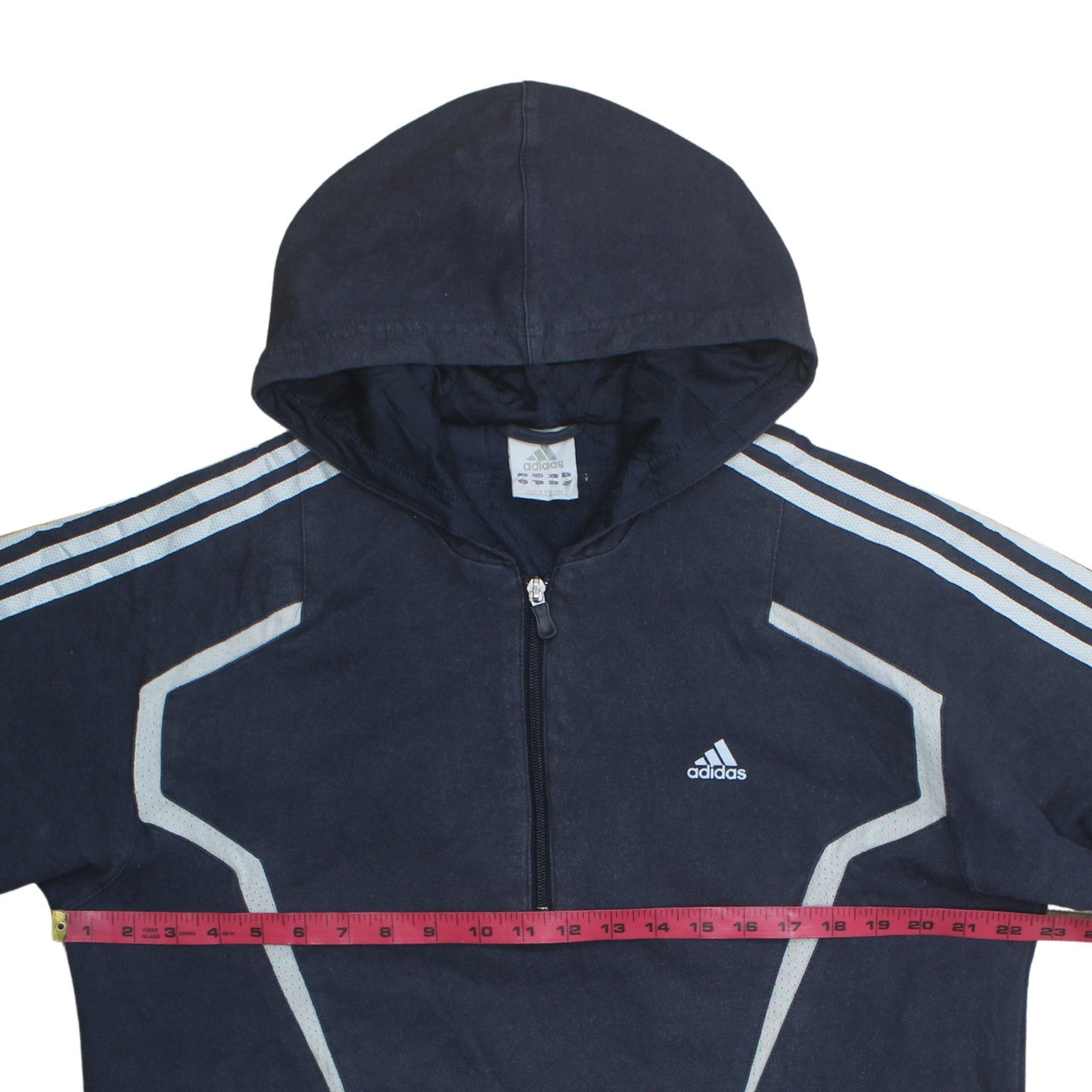 Adidas Mens Blue 1/2 Zip Hooded Sweatshirt L Sportswear Hoodie