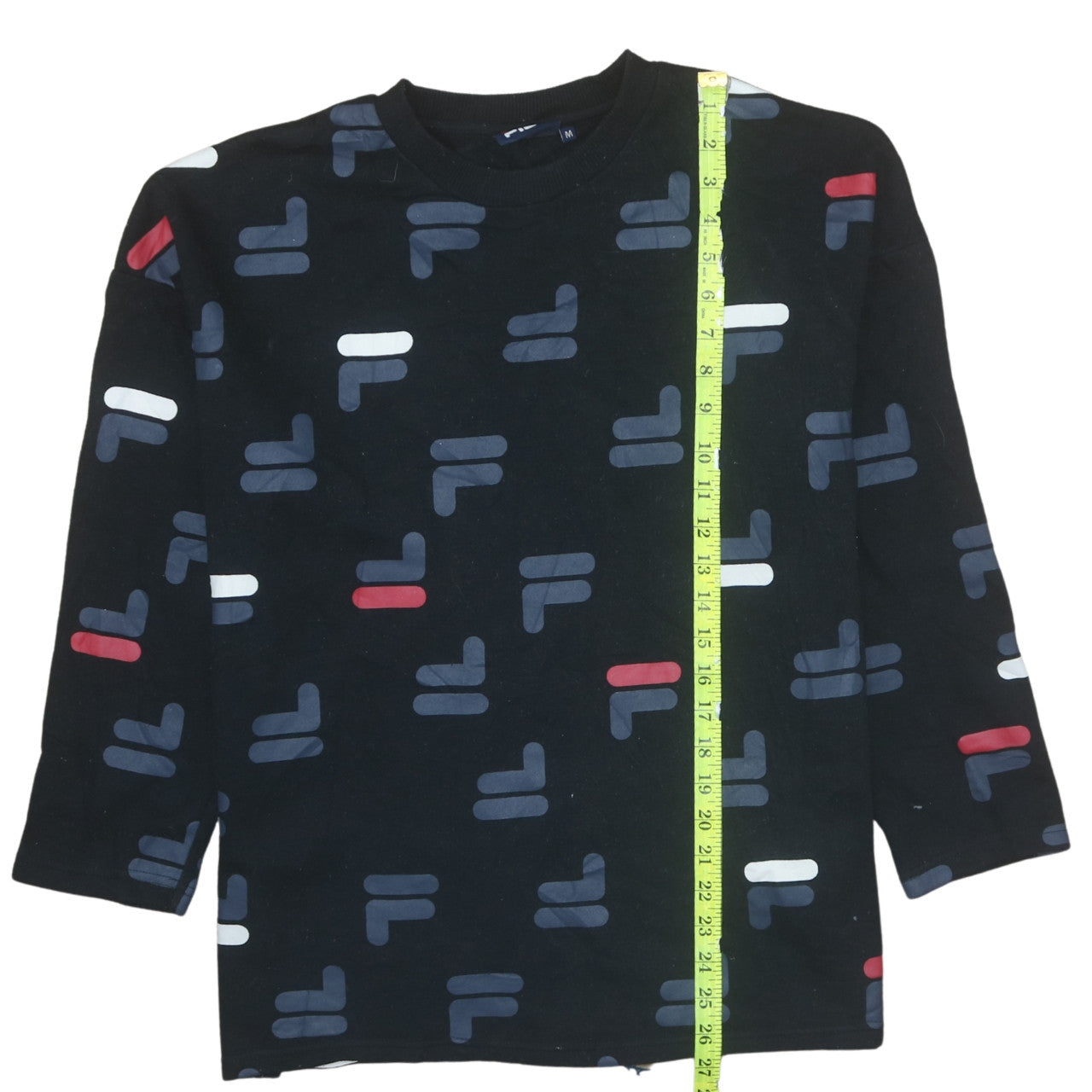 Fila Women's Black Graphic Print Pullover Sweatshirt Size M