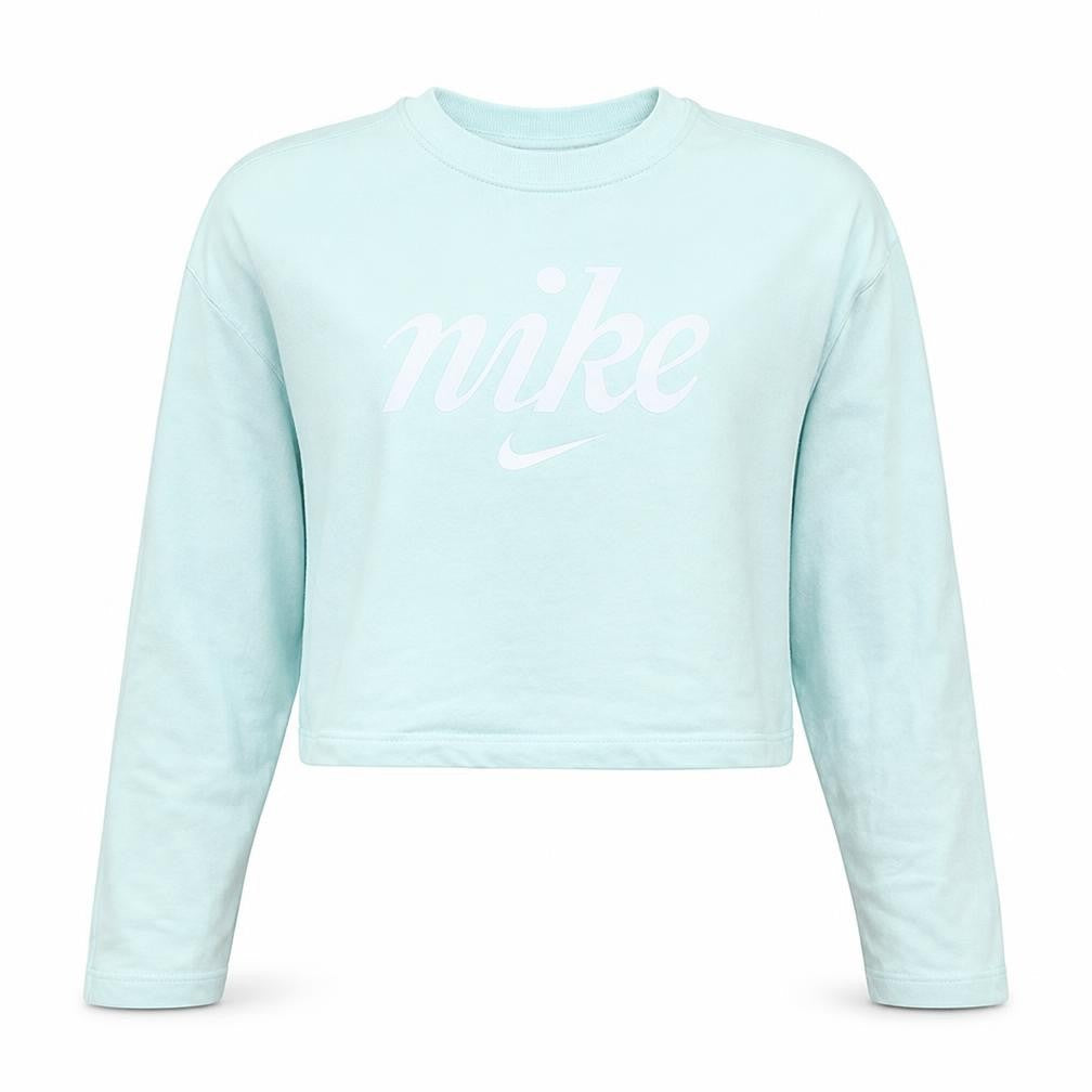 Nike Womens Mint Green Cropped Pullover Sweatshirt Size M