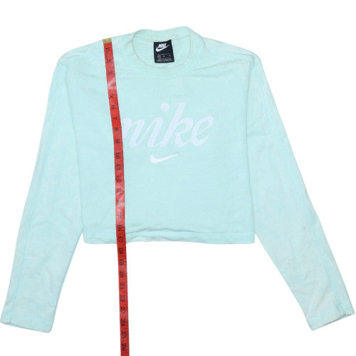Nike Womens Mint Green Cropped Pullover Sweatshirt Size M