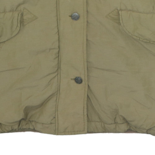 René Derhy Women’s Beige Embroidered Parka Coat Size L Hooded Winter