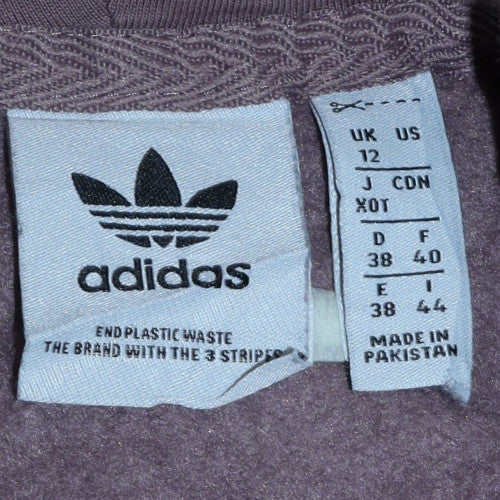Adidas Womens Brown Pullover Hoodie Size 12 Cotton Blend