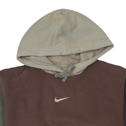 Nike Women’s Brown Colourblock Pullover Hoodie Size L