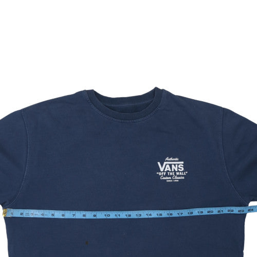 Vans Men's Blue XL Pullover Crew Neck Sweatshirt with Logo Print