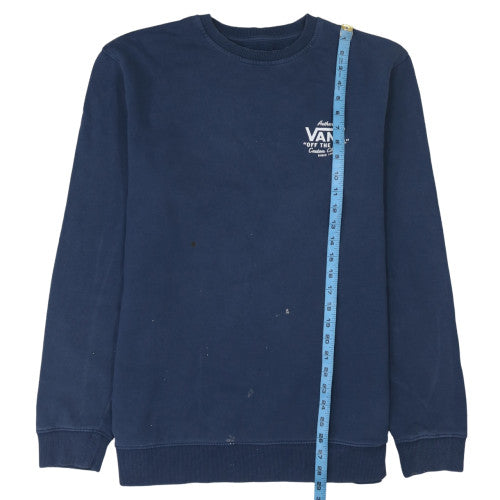 Vans Men's Blue XL Pullover Crew Neck Sweatshirt with Logo Print