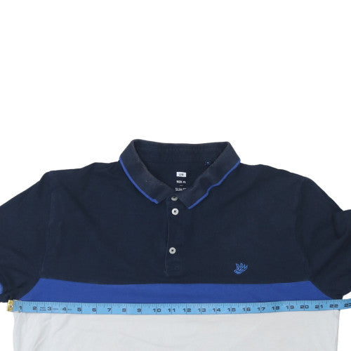 WE Men’s Multicoloured Slim Fit Cotton Blend Polo Shirt XL