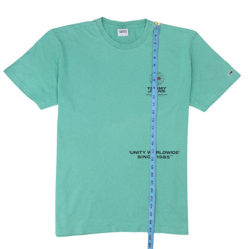 Tommy Jeans Men's Green Cotton Logo T-Shirt Size L