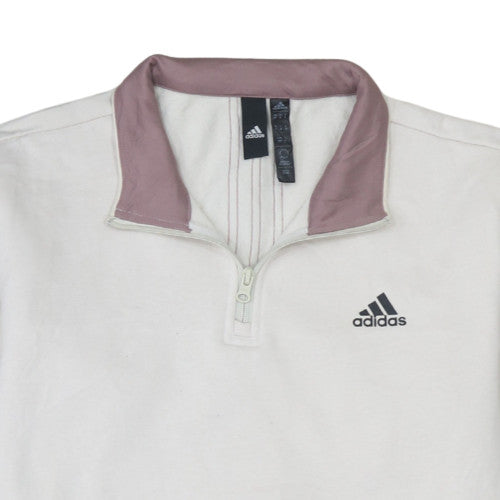 Adidas Women’s Ivory 1/4 Zip Pullover Sweatshirt M