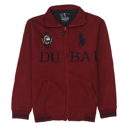 Ralph Lauren Men’s Red Track Jacket M Dubai Polo Full Zip Cotton