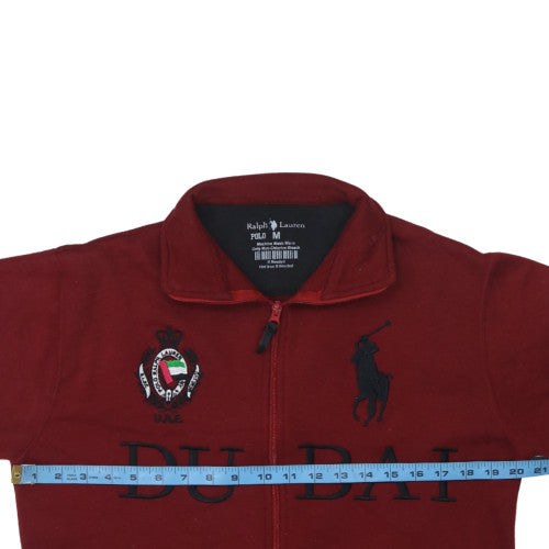 Ralph Lauren Men’s Red Track Jacket M Dubai Polo Full Zip Cotton