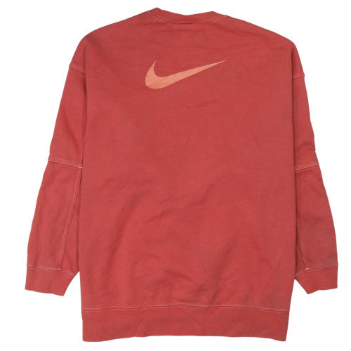 Nike Womens Red XS Pullover Crew Neck Sweatshirt Cotton Blend