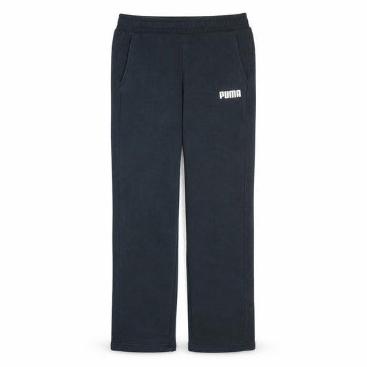 Front view of Puma Men Black Fleece Sweatpants Small Regular Fit