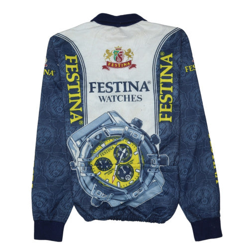 Sibille Mens Blue Festina Watches Cycling Track Jacket L Zip Front