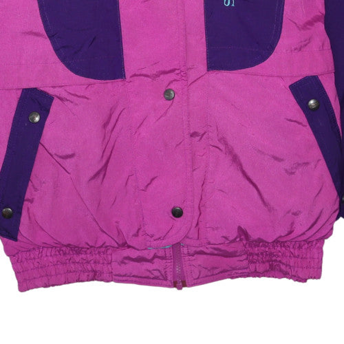Swiss Concept Women's Multicoloured Ski Jacket Hooded M Retro 90s Winter Coat