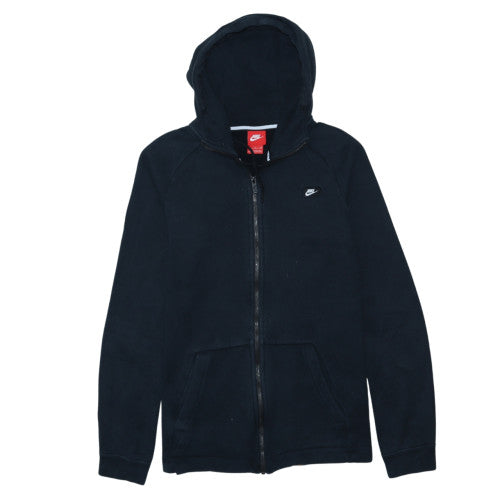 Nike Men's Black Small Full Zip Hoodie Sweatshirt Cotton Blend