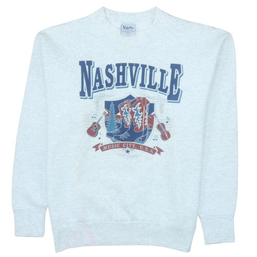 Volunteer Knit Apparel Men's Grey Nashville Graphic Pullover Sweatshirt M