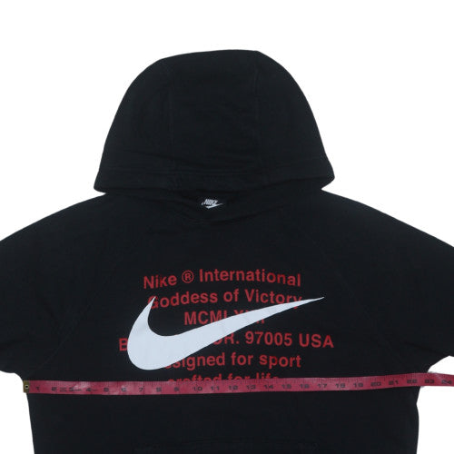 Nike Men's Black Medium Pullover Hoodie with Logo and Graphic Print