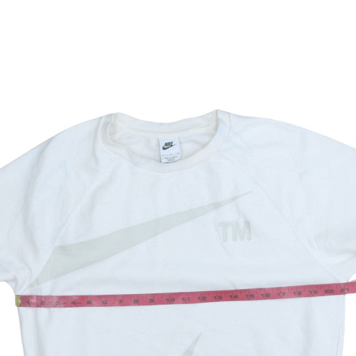 Nike Men's White Small Pullover Sweatshirt with Logo Print