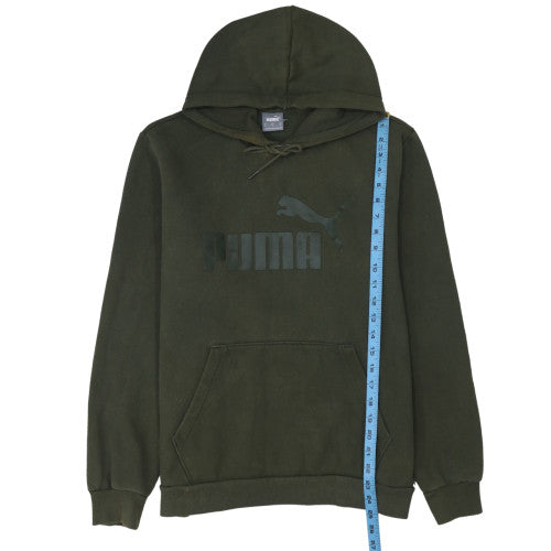 Puma Men's Green Pullover Hoodie Size M Regular Fit Sports Style