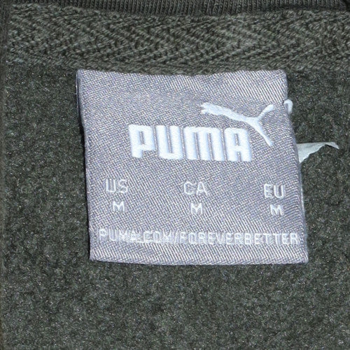 Puma Men's Green Pullover Hoodie Size M Regular Fit Sports Style
